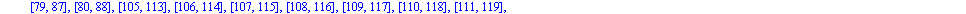 [[9, 17], [10, 18], [11, 19], [12, 20], [13, 21], [14, 22], [15, 23], [16, 24], [41, 49], [42, 50], [43, 51], [44, 52], [45, 53], [46, 54], [47, 55], [48, 56], [73, 81], [74, 82], [75, 83], [76, 84], ...