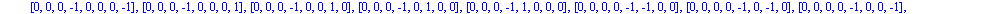 [[-1, -1, 0, 0, 0, 0, 0, 0], [-1, 0, -1, 0, 0, 0, 0, 0], [-1, 0, 0, -1, 0, 0, 0, 0], [-1, 0, 0, 0, -1, 0, 0, 0], [-1, 0, 0, 0, 0, -1, 0, 0], [-1, 0, 0, 0, 0, 0, -1, 0], [-1, 0, 0, 0, 0, 0, 0, -1], [-1...