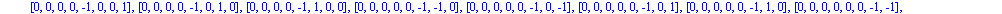 [[-1, -1, 0, 0, 0, 0, 0, 0], [-1, 0, -1, 0, 0, 0, 0, 0], [-1, 0, 0, -1, 0, 0, 0, 0], [-1, 0, 0, 0, -1, 0, 0, 0], [-1, 0, 0, 0, 0, -1, 0, 0], [-1, 0, 0, 0, 0, 0, -1, 0], [-1, 0, 0, 0, 0, 0, 0, -1], [-1...