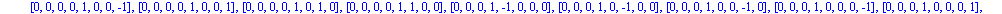[[-1, -1, 0, 0, 0, 0, 0, 0], [-1, 0, -1, 0, 0, 0, 0, 0], [-1, 0, 0, -1, 0, 0, 0, 0], [-1, 0, 0, 0, -1, 0, 0, 0], [-1, 0, 0, 0, 0, -1, 0, 0], [-1, 0, 0, 0, 0, 0, -1, 0], [-1, 0, 0, 0, 0, 0, 0, -1], [-1...