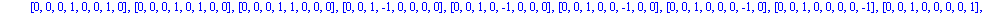 [[-1, -1, 0, 0, 0, 0, 0, 0], [-1, 0, -1, 0, 0, 0, 0, 0], [-1, 0, 0, -1, 0, 0, 0, 0], [-1, 0, 0, 0, -1, 0, 0, 0], [-1, 0, 0, 0, 0, -1, 0, 0], [-1, 0, 0, 0, 0, 0, -1, 0], [-1, 0, 0, 0, 0, 0, 0, -1], [-1...